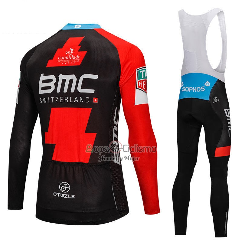 Bmc Ropa Ciclismo Culotte Largo 2018 Mangas Largas Rojo y Negro